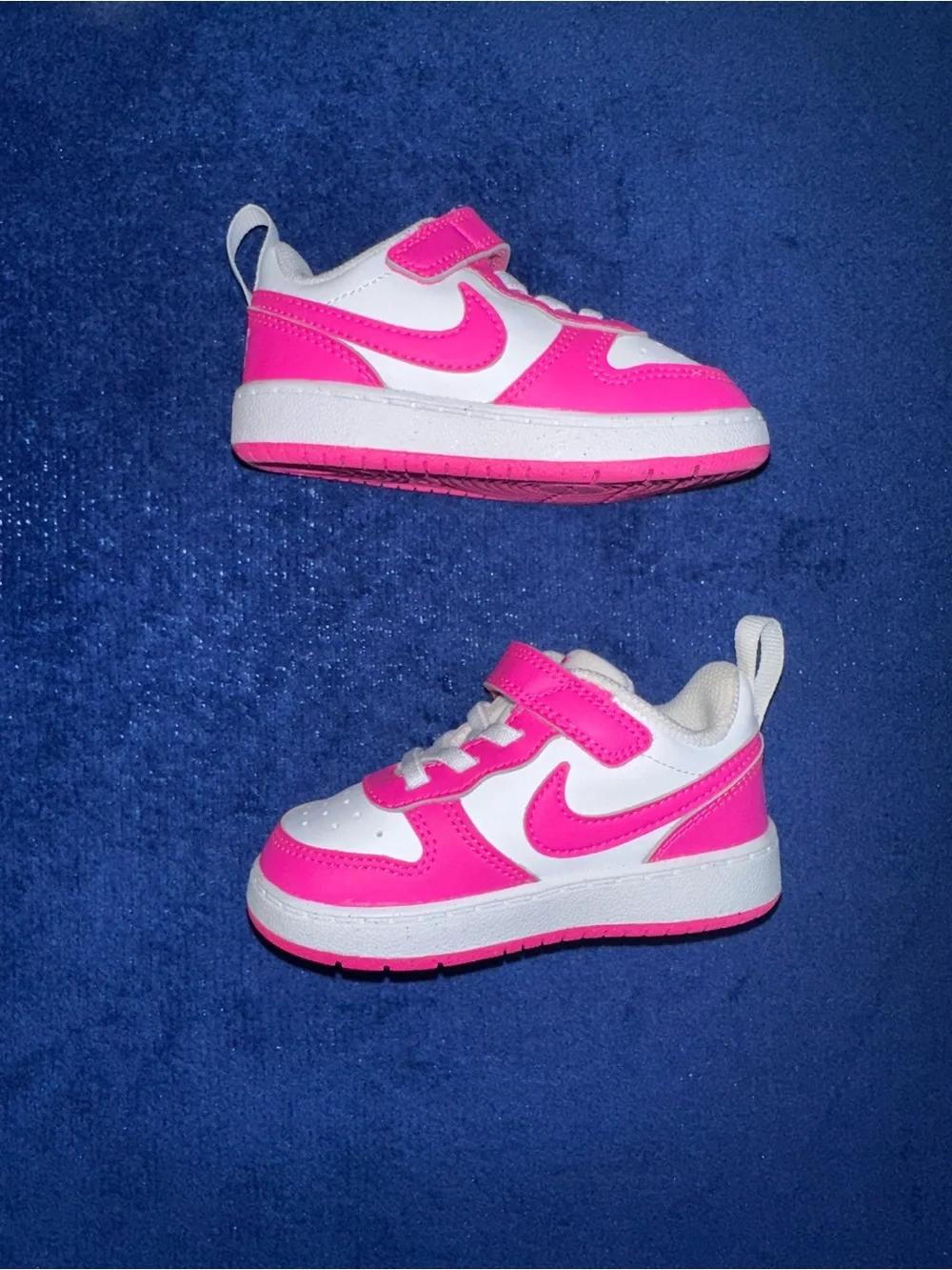 Nike Court Borough Low Recraft TD Hot Pink White 6C Velcro Leather Sneakers